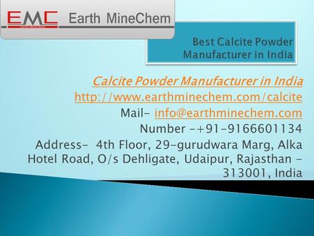 Calcite Powder Manufacturer in India  Mail- Number Address-