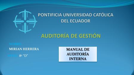 AUDITORÍA DE GESTIÓN MANUAL DE AUDITORÍA INTERNA.