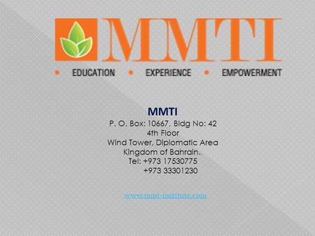 Project Management Professional Certification- MMTI