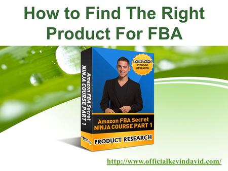 How to Find The Right Product For FBA.