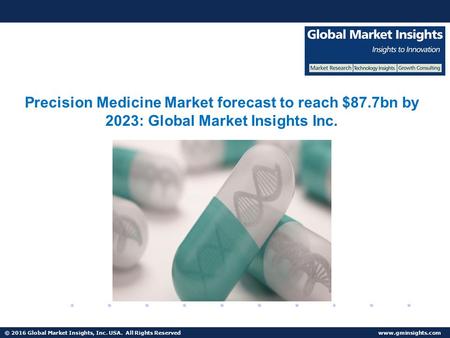 © 2016 Global Market Insights, Inc. USA. All Rights Reserved  Precision Medicine Market share to hit $87.7bn by 2023