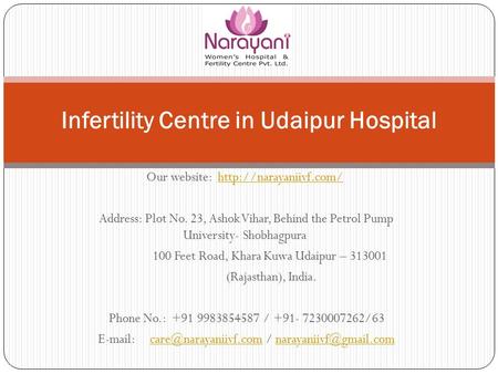 Our website:  Address: Plot No. 23, Ashok Vihar, Behind the Petrol Pump University- Shobhagpura 100 Feet.