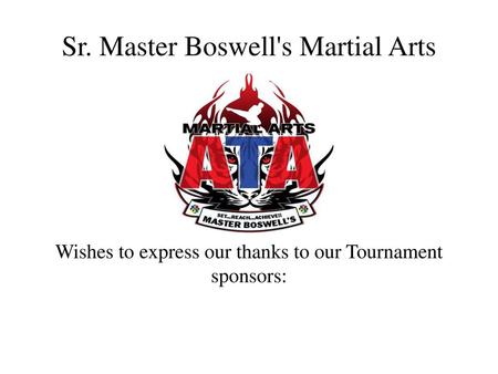 Sr. Master Boswell's Martial Arts