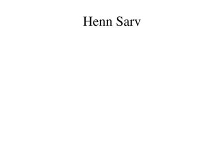 Henn Sarv.