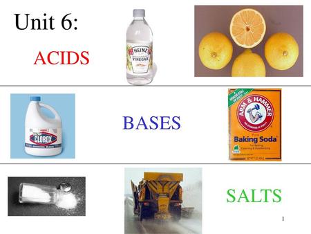 Unit 6: ACIDS BASES SALTS.