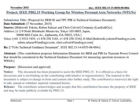 <month year> doc.: IEEE s November 2015