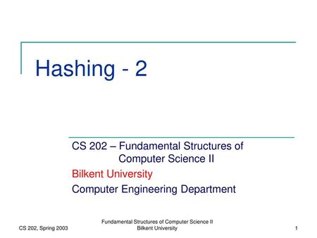 Fundamental Structures of Computer Science II