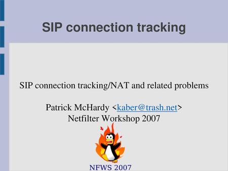 SIP connection tracking