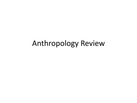 Anthropology Review.