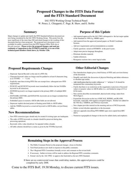 Proposed Changes to the FITS Data Format