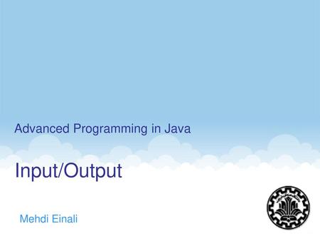 Advanced Programming in Java