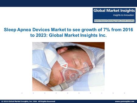 © 2016 Global Market Insights, Inc. USA. All Rights Reserved  Europe Sleep Apnea Devices Market to exceed $2.4 bn by 2023