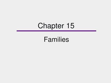 Chapter 15 Families.