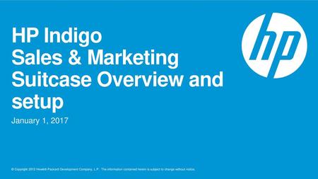 HP Indigo Sales & Marketing Suitcase Overview and setup