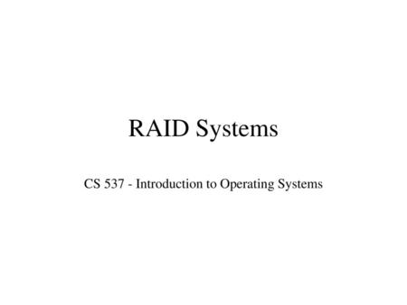 CS Introduction to Operating Systems