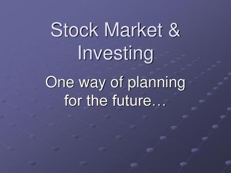 Stock Market & Investing