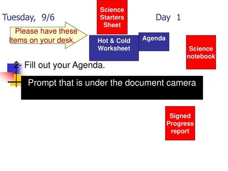 Prompt that is under the document camera