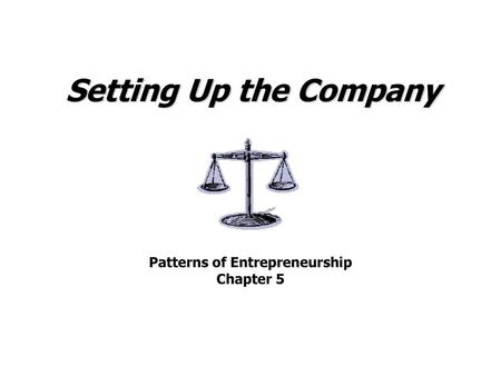 Patterns of Entrepreneurship