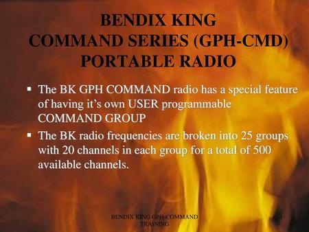 BENDIX KING COMMAND SERIES (GPH-CMD) PORTABLE RADIO