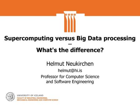 Supercomputing versus Big Data processing — What's the difference?