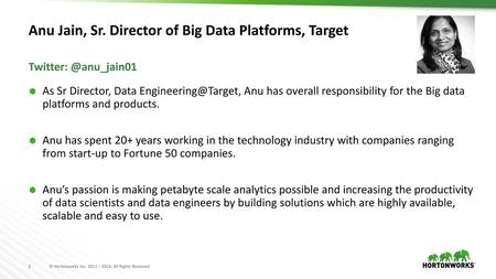 Anu Jain, Sr. Director of Big Data Platforms, Target