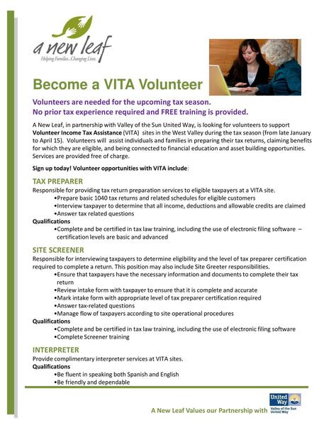 Become a VITA Volunteer