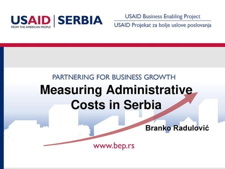 Measuring Administrative Costs in Serbia