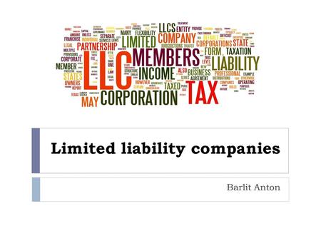 Limited liability companies