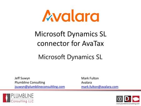 Microsoft Dynamics SL connector for AvaTax