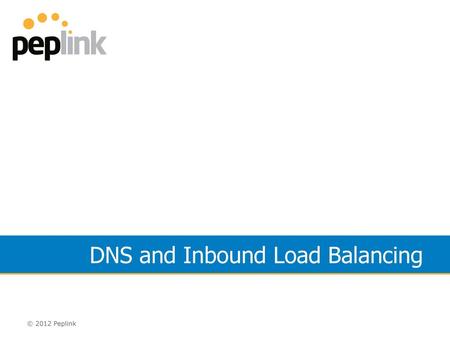 DNS and Inbound Load Balancing