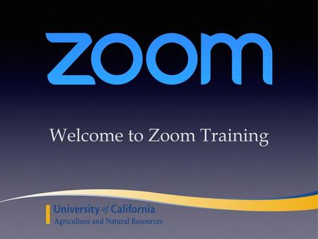 Welcome to Zoom Training