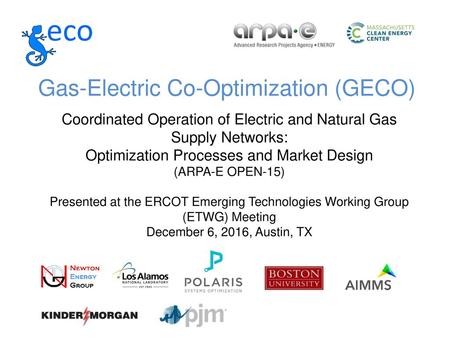 Gas-Electric Co-Optimization (GECO)