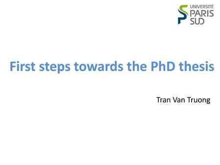 First steps towards the PhD thesis