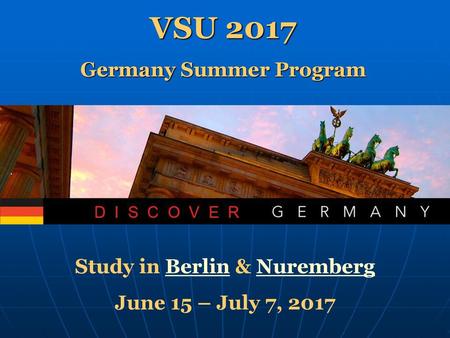 VSU 2017 Germany Summer Program