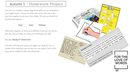 Autumn 1 – Homework Project