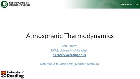 Atmospheric Thermodynamics