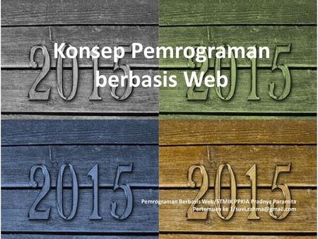 Konsep Pemrograman berbasis Web