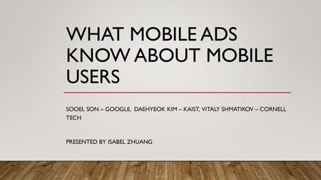 What mobile ads know about mobile users