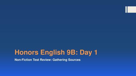 Non-Fiction Test Review: Gathering Sources