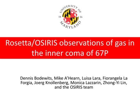 Rosetta/OSIRIS observations of gas in the inner coma of 67P