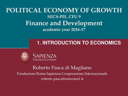 1. INTRODUCTION TO ECONOMICS