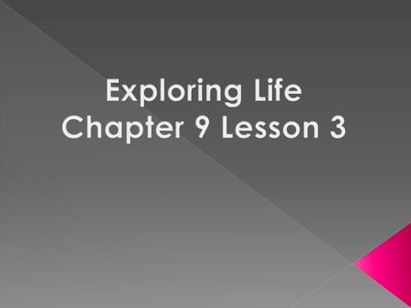 Exploring Life Chapter 9 Lesson 3.