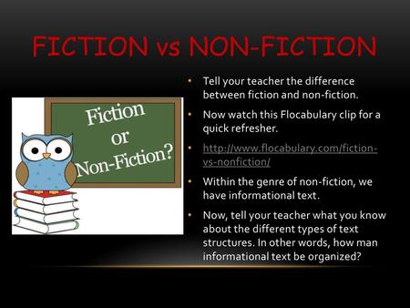 FICTION vs NON-FICTION