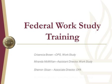 Federal Work Study Training