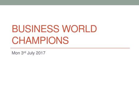 Business World champions