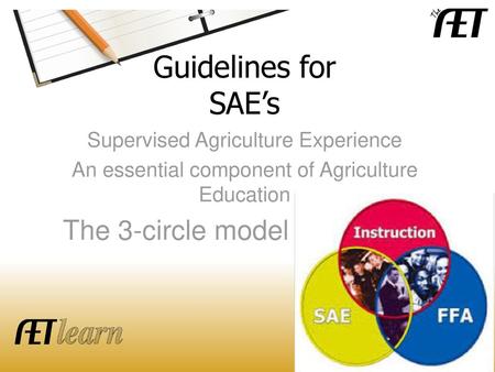 Guidelines for SAE’s Supervised Agriculture Experience