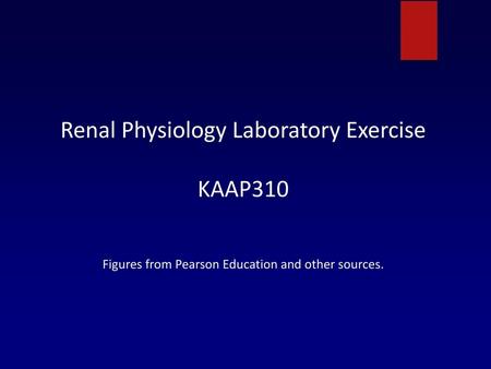 Renal Physiology Laboratory Exercise KAAP310