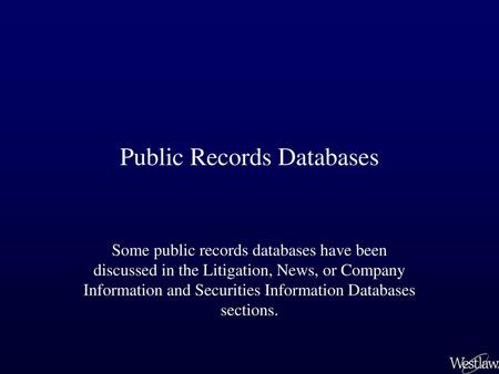 Public Records Databases