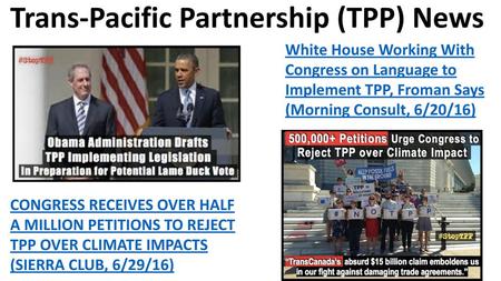 Trans-Pacific Partnership (TPP) News