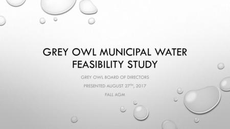 Grey Owl Municipal Water feasibility study